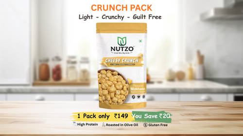 NUTZO Roasted Makhana | Cheesy Crunch | 55g