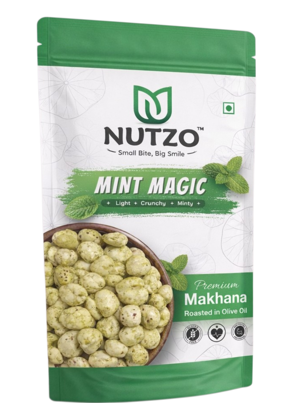 NUTZO Roasted Makhana | Minty Magic | 55g