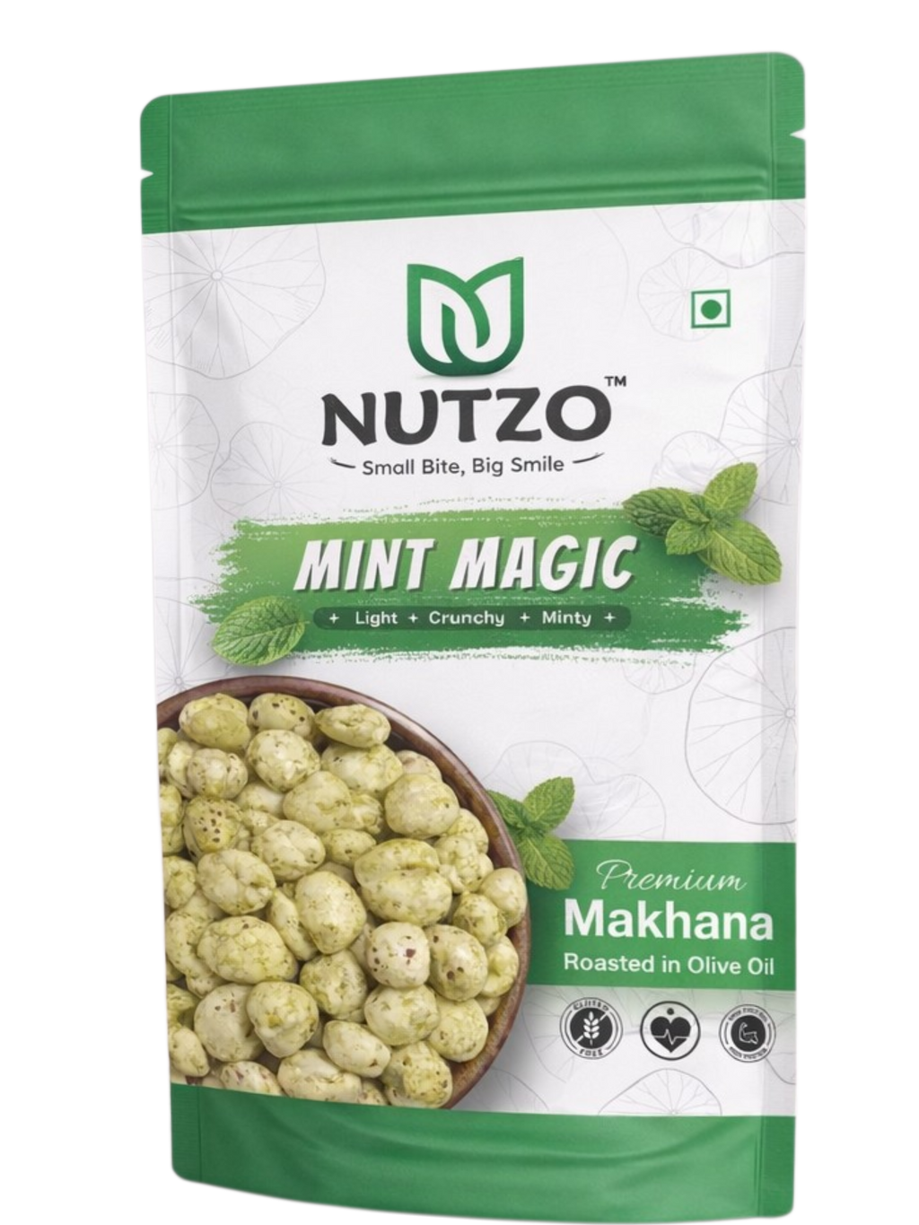 NUTZO Roasted Makhana | Minty Magic | 55g