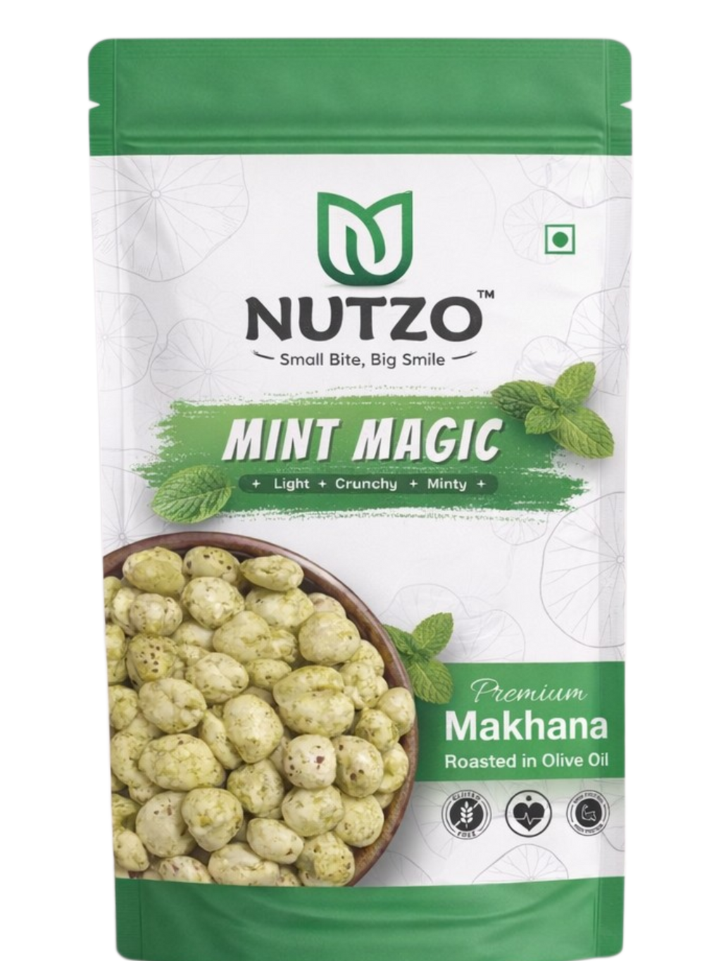NUTZO Roasted Makhana | Minty Magic | 55g